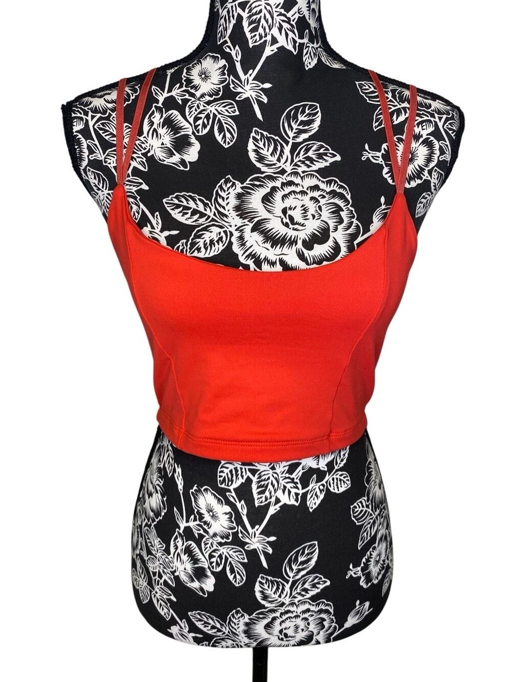 Cute Booty Lounge Strappy Criss Cross Crop Tank Top Red Orange Y2K Clubwear